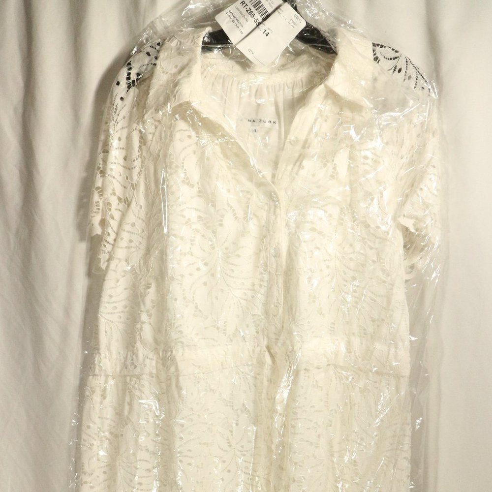 NWT TRINA TURK Lakeside Tie-Waist Midi Lace Dress Sz 14 - Picture 4 of 7